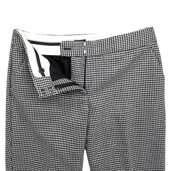 Talbots Hampshire Pants Womens Black Cream Houndstooth Flat Front Size 4P - Picture 5 of 11